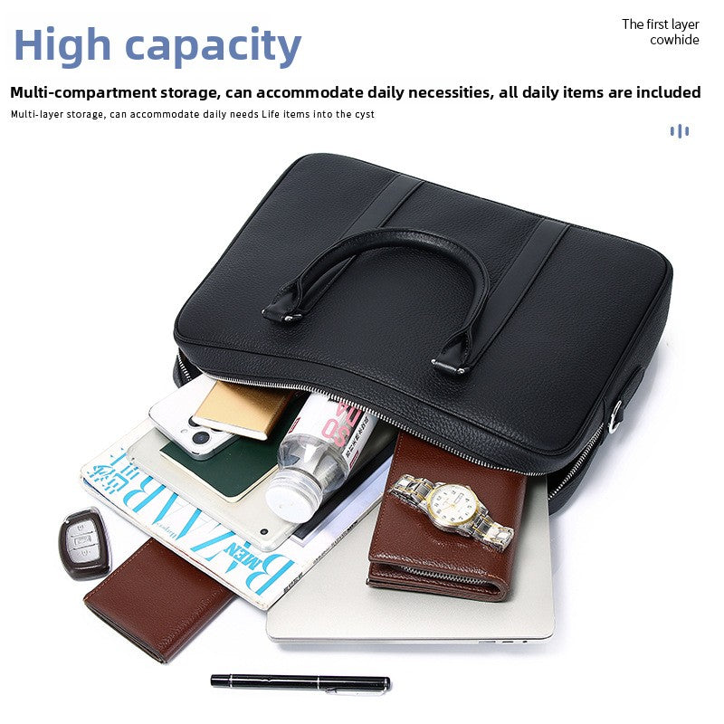 Men's business leather briefcase