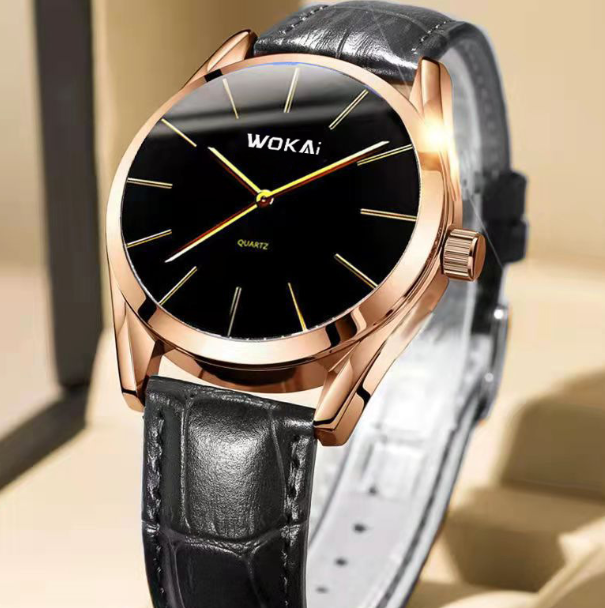 Men's Business Quartz Watch with PU Strap