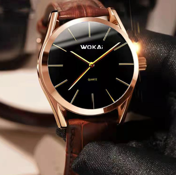Men's Business Quartz Watch with PU Strap