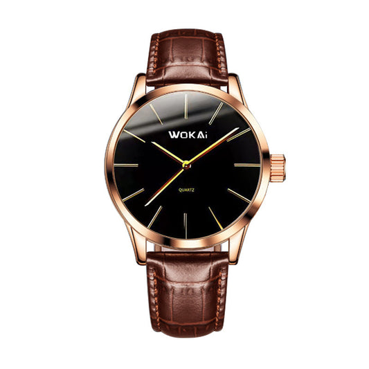 Men's Business Quartz Watch with PU Strap
