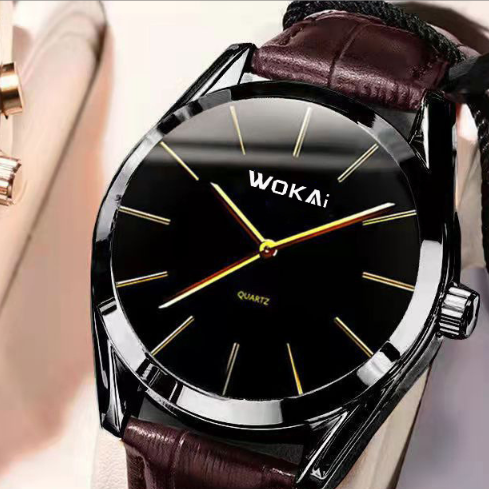 Men's Business Quartz Watch with PU Strap
