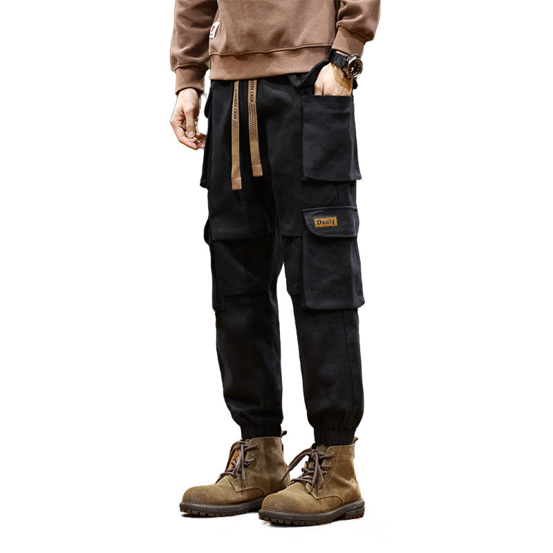 Men's Camouflage Cotton Casual Pants with Adjustable Ankles