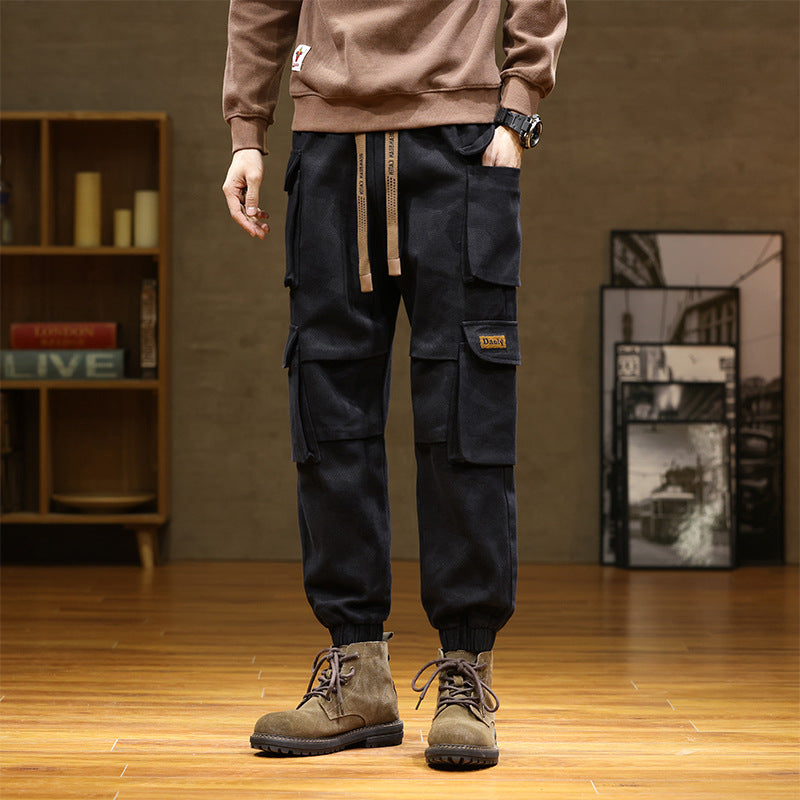 Men's Camouflage Cotton Casual Pants with Adjustable Ankles