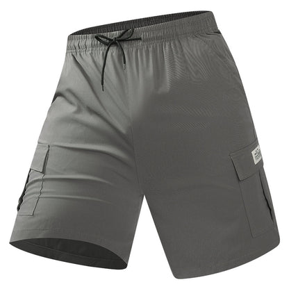Men's Cargo Shorts with Drawstring Waist and Multi-Pockets