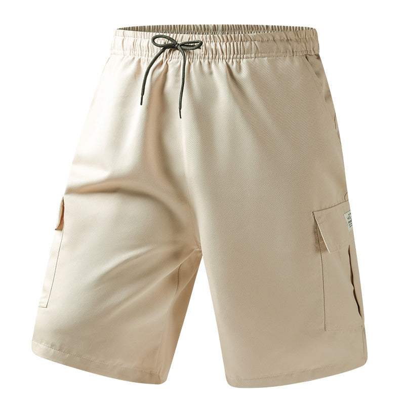 Men's Cargo Shorts with Drawstring Waist and Multi-Pockets