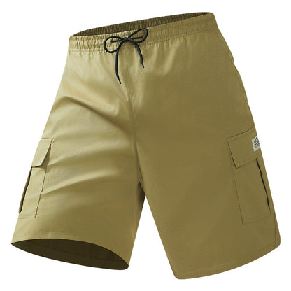 Men's Cargo Shorts with Drawstring Waist and Multi-Pockets