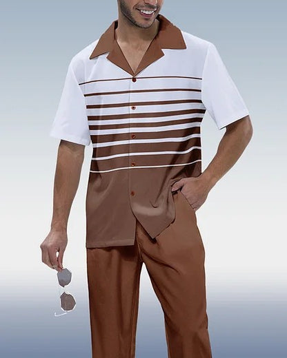 Men's Casual 3D Printed Shirt and Trousers Suit