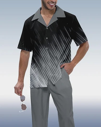 Men's Casual 3D Printed Shirt and Trousers Suit