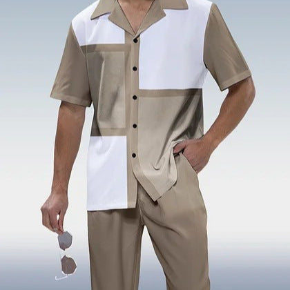 Men's Casual 3D Printed Shirt and Trousers Suit