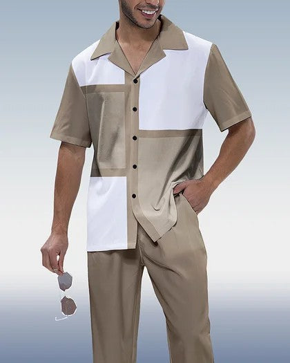 Men's Casual 3D Printed Shirt and Trousers Suit