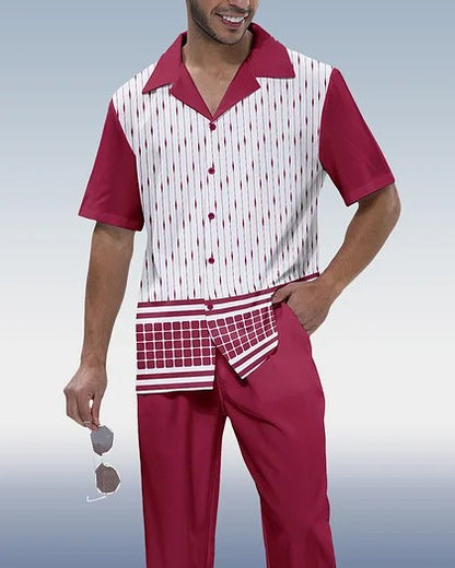 Men's Casual 3D Printed Shirt and Trousers Suit