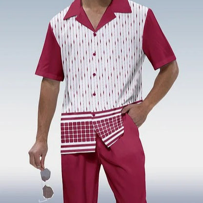 Men's Casual 3D Printed Shirt and Trousers Suit