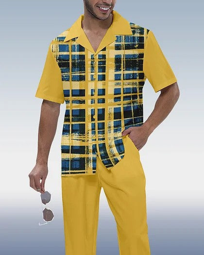 Men's Casual 3D Printed Shirt and Trousers Suit