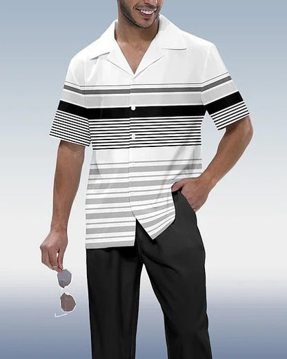 Men's Casual 3D Printed Shirt and Trousers Suit