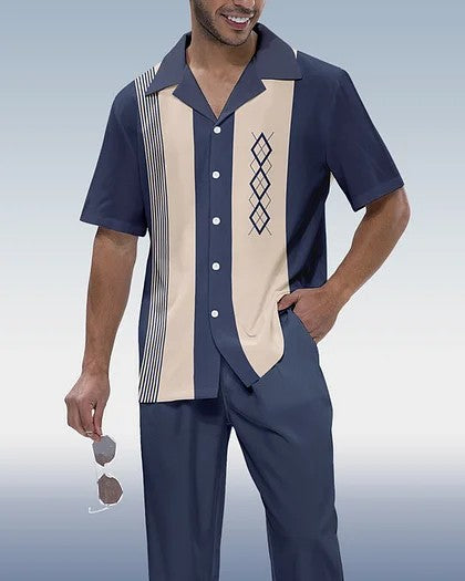 Men's Casual 3D Printed Shirt and Trousers Suit