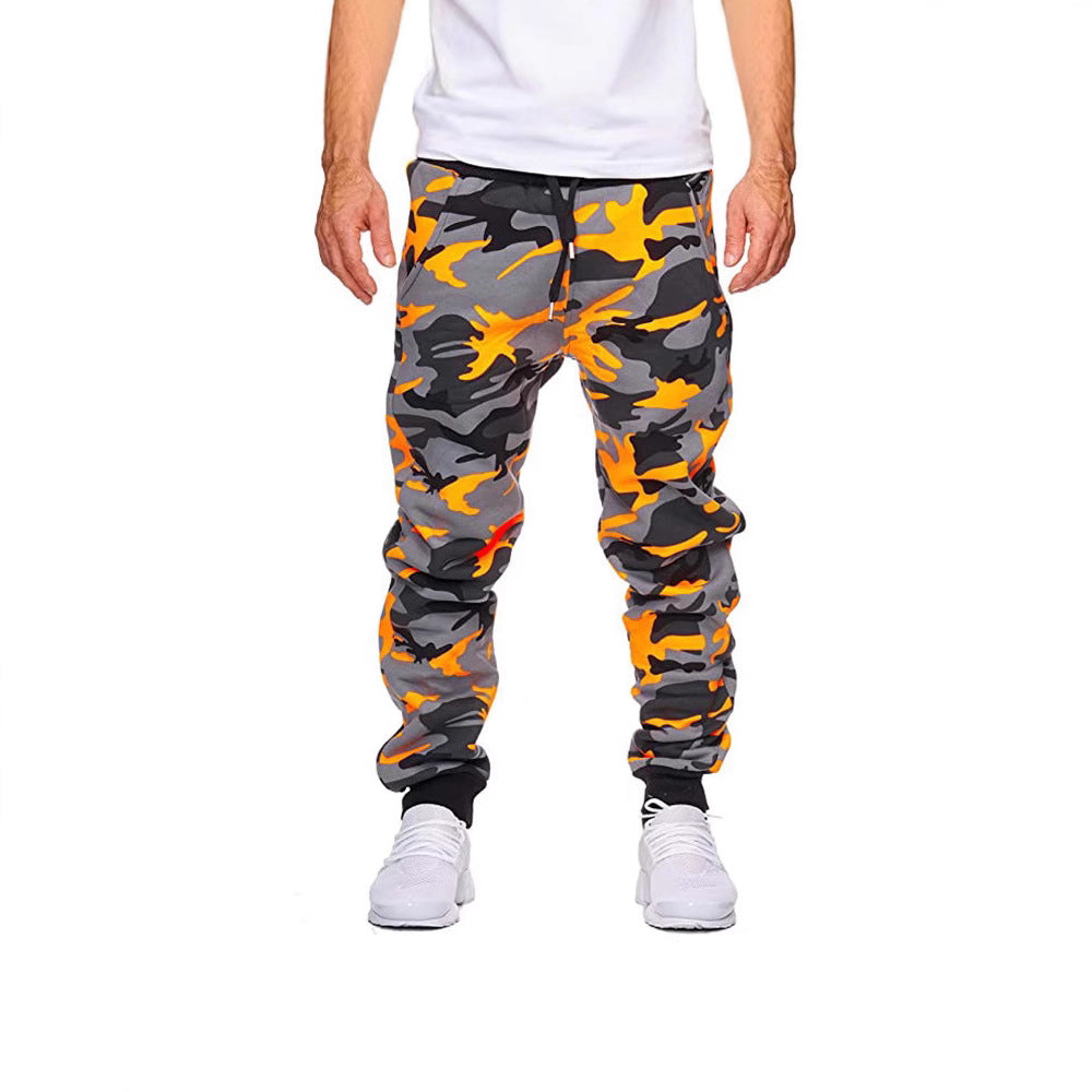 Men's casual camouflage mid-waist sport pants