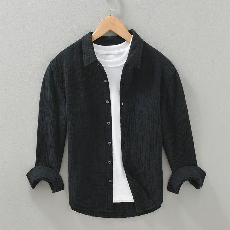 Men's Casual Cotton Long Sleeve Shirt