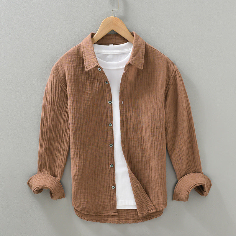 Men's Casual Cotton Long Sleeve Shirt