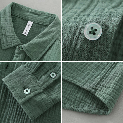 Men's Casual Cotton Long Sleeve Shirt