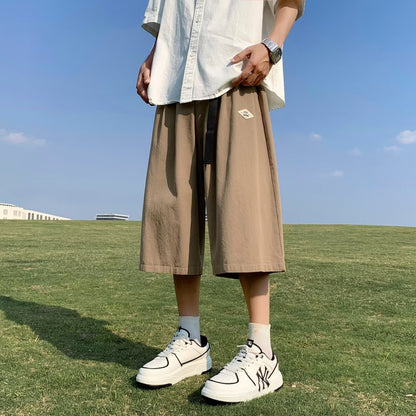 Men's Casual Cropped Straight Leg Pants