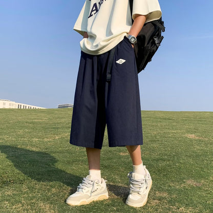 Men's Casual Cropped Straight Leg Pants