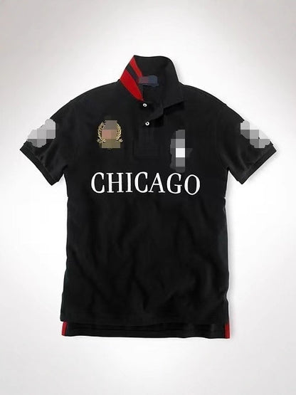 Men's Casual Embroidered Polo Shirt