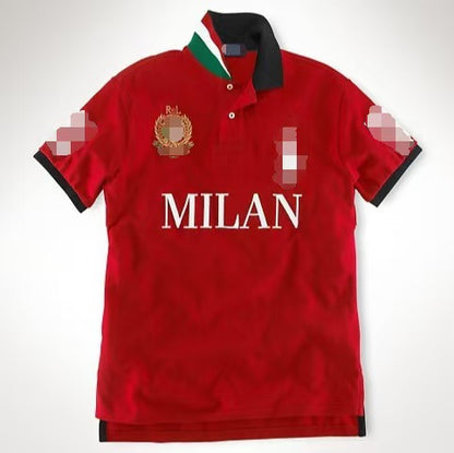 Men's Casual Embroidered Polo Shirt