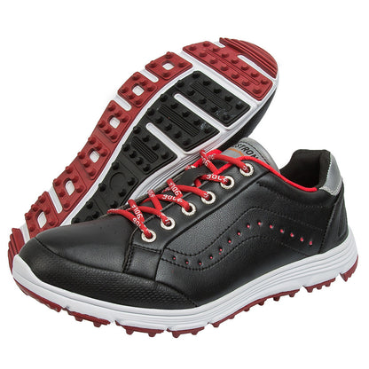 Men's Casual Golf Shoes with Fixed Spikes and Breathable Design
