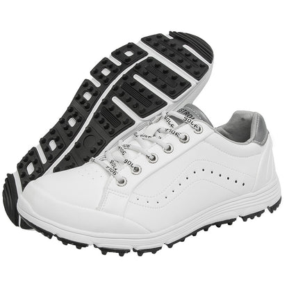 Men's Casual Golf Shoes with Fixed Spikes and Breathable Design