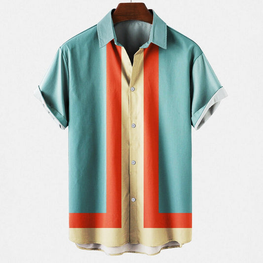 Men's Casual Hawaiian Print Short Sleeve Shirt