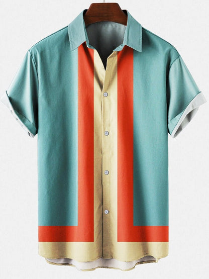 Men's Casual Hawaiian Print Short Sleeve Shirt