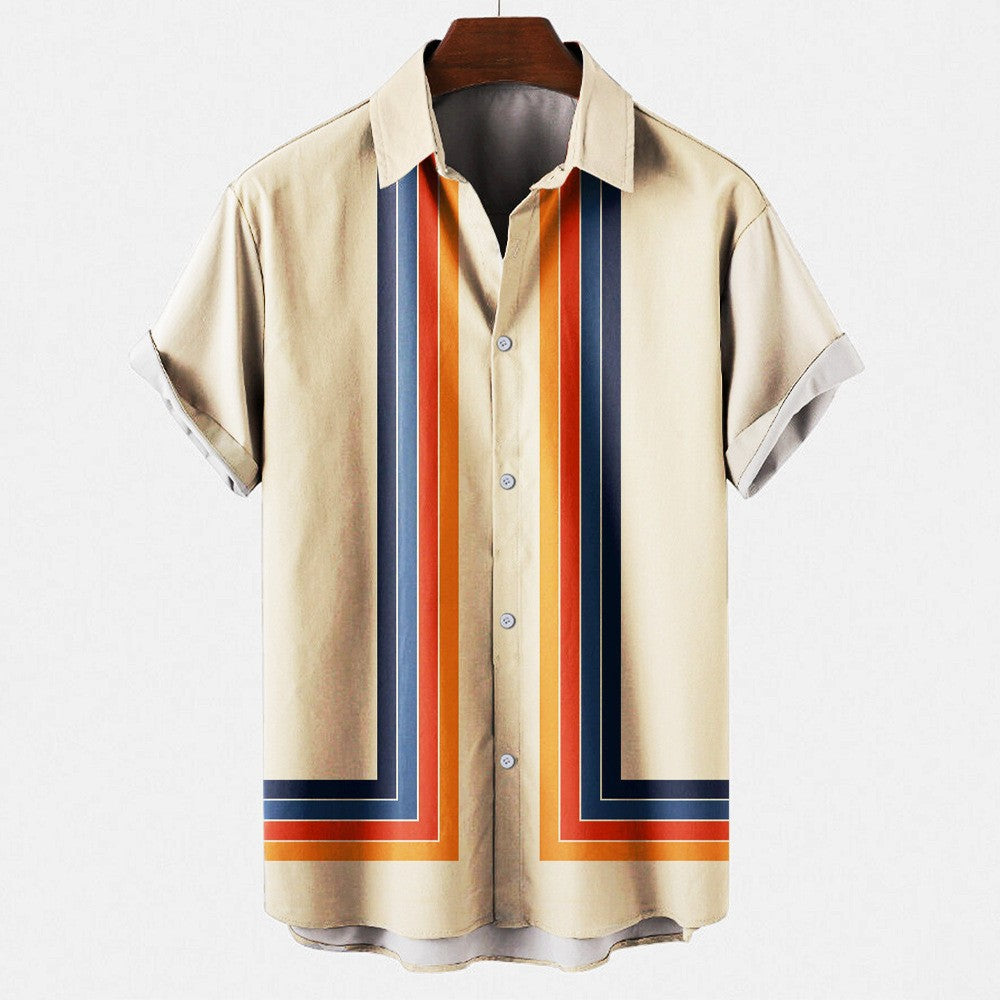 Men's Casual Hawaiian Print Short Sleeve Shirt