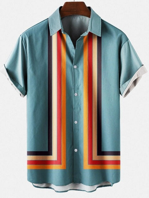 Men's Casual Hawaiian Print Short Sleeve Shirt