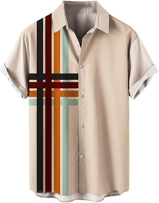 Men's Casual Hawaiian Print Short Sleeve Shirt
