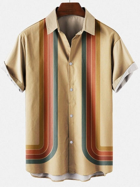 Men's Casual Hawaiian Print Short Sleeve Shirt