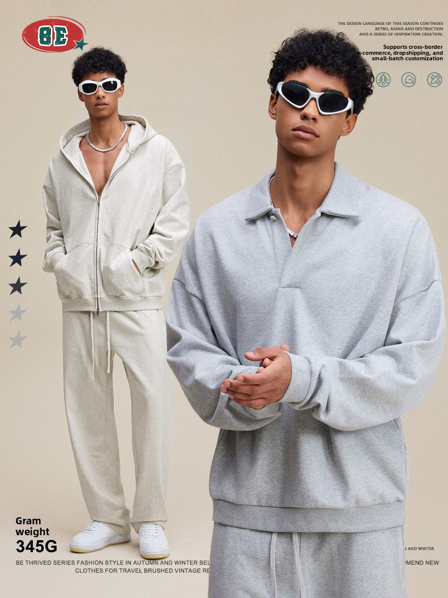 Men's Casual Hooded Sweatshirt and Sweatpants Set
