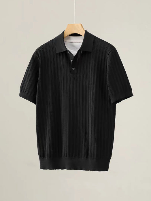 Men's casual knit polo shirt