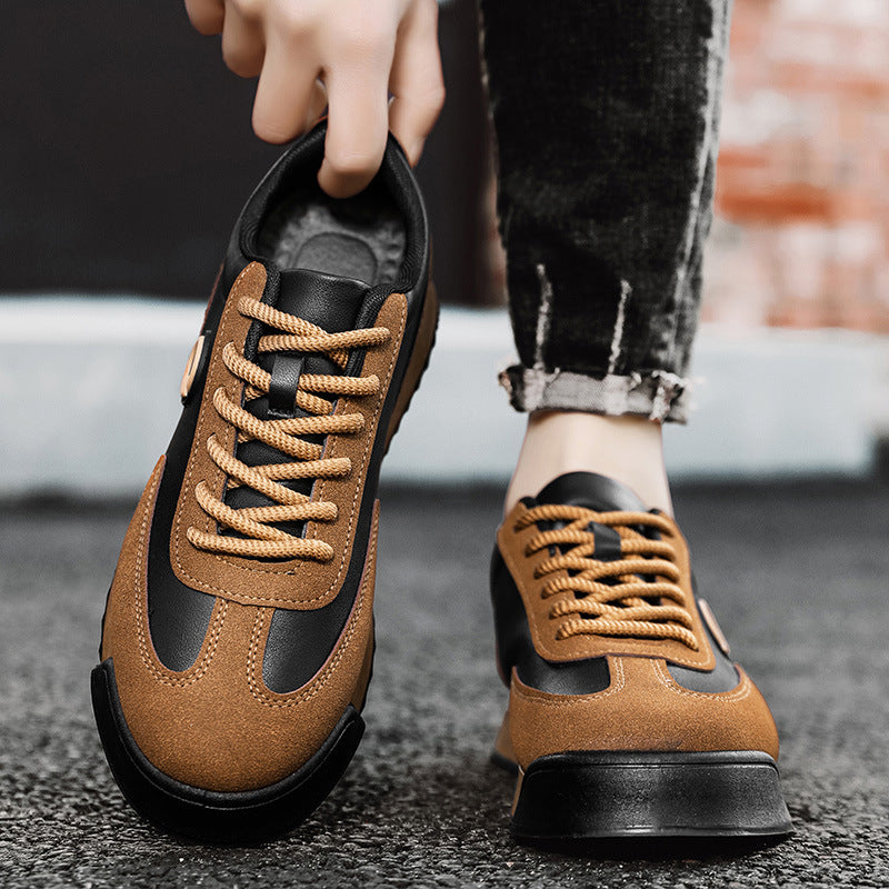 Men's Casual Leather Lace-Up Sneakers