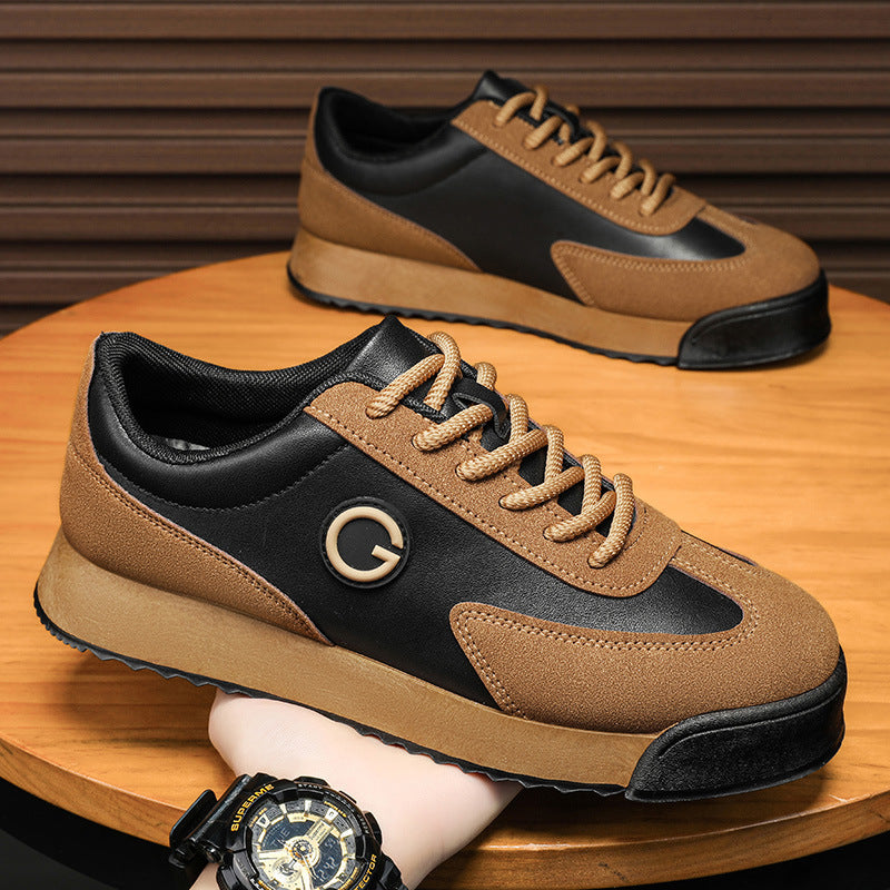 Men's Casual Leather Lace-Up Sneakers