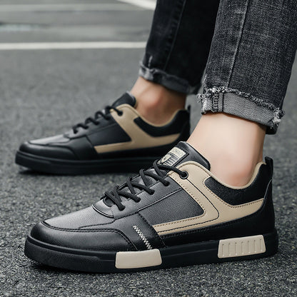 Men's Casual Leather Panel Low-top Sneakers