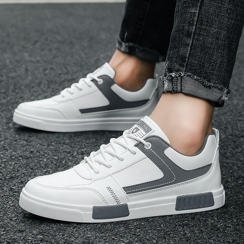 Men's Casual Leather Panel Low-top Sneakers