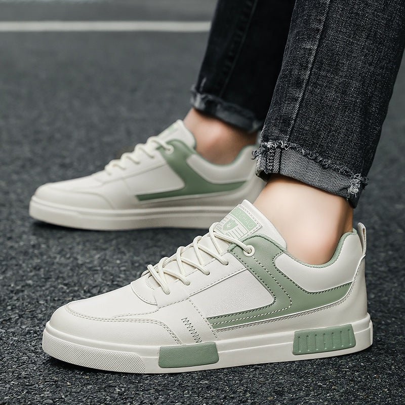 Men's Casual Leather Panel Low-top Sneakers