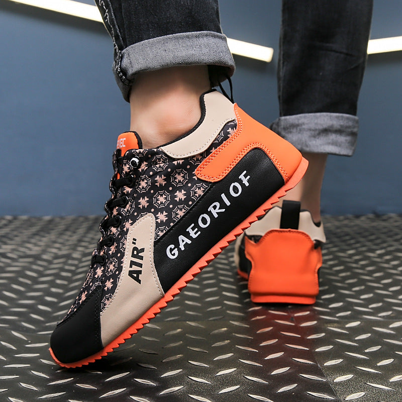 Men's Casual Leather Sports Shoes with Inner Height Increase