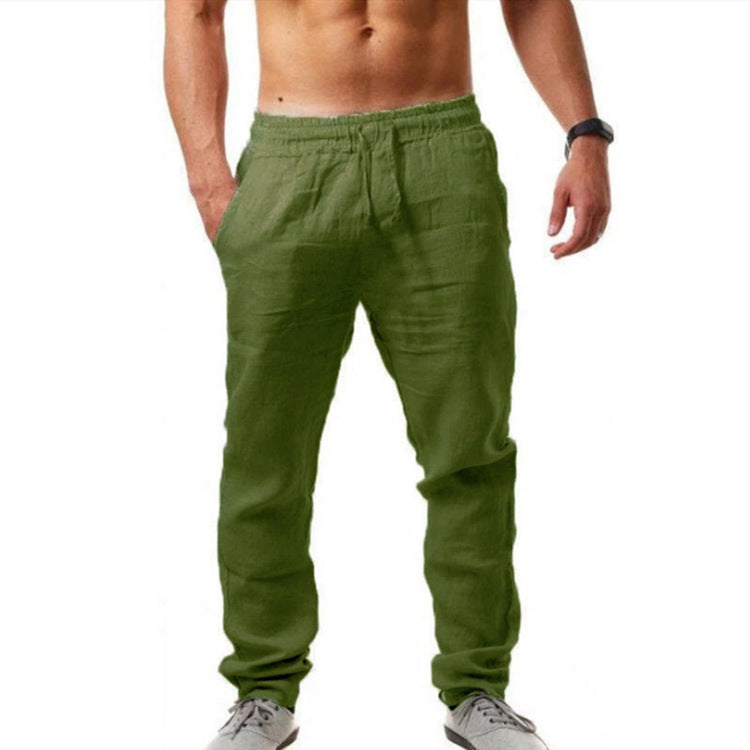 Men's Casual Linen Cotton Sports Pants