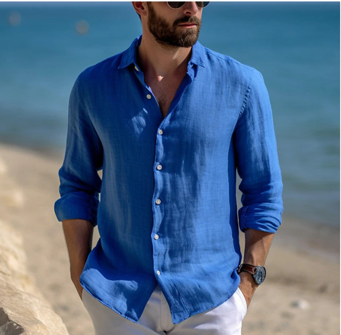 Men's Casual Long Sleeve Button Shirt