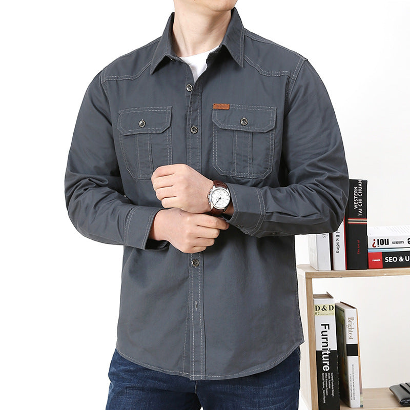 Men's Casual Long-Sleeved Cotton Shirt