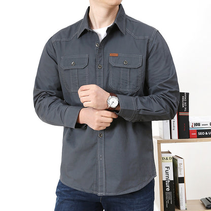 Men's Casual Long-Sleeved Cotton Shirt