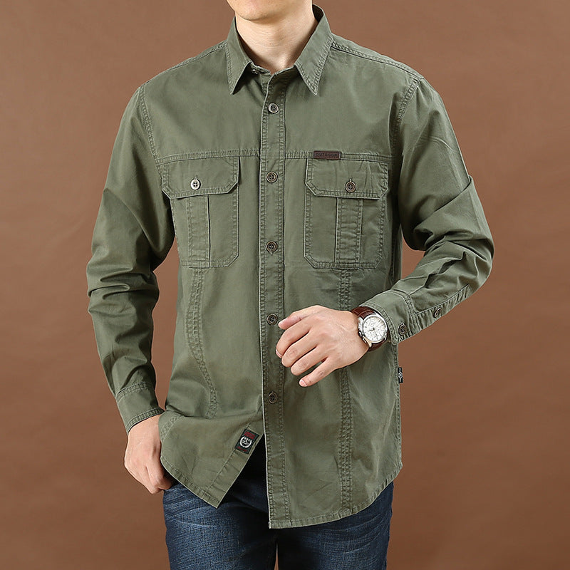 Men's Casual Long-Sleeved Cotton Shirt