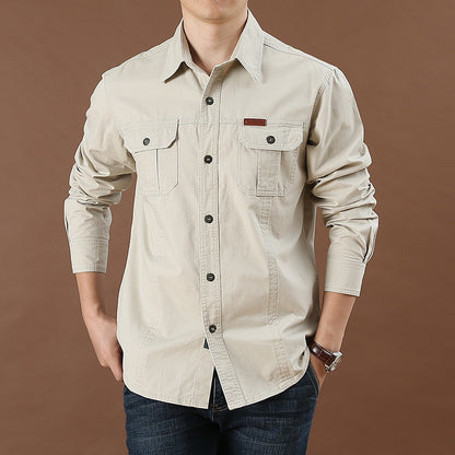 Men's Casual Long-Sleeved Cotton Shirt