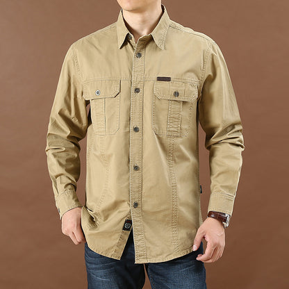 Men's Casual Long-Sleeved Cotton Shirt